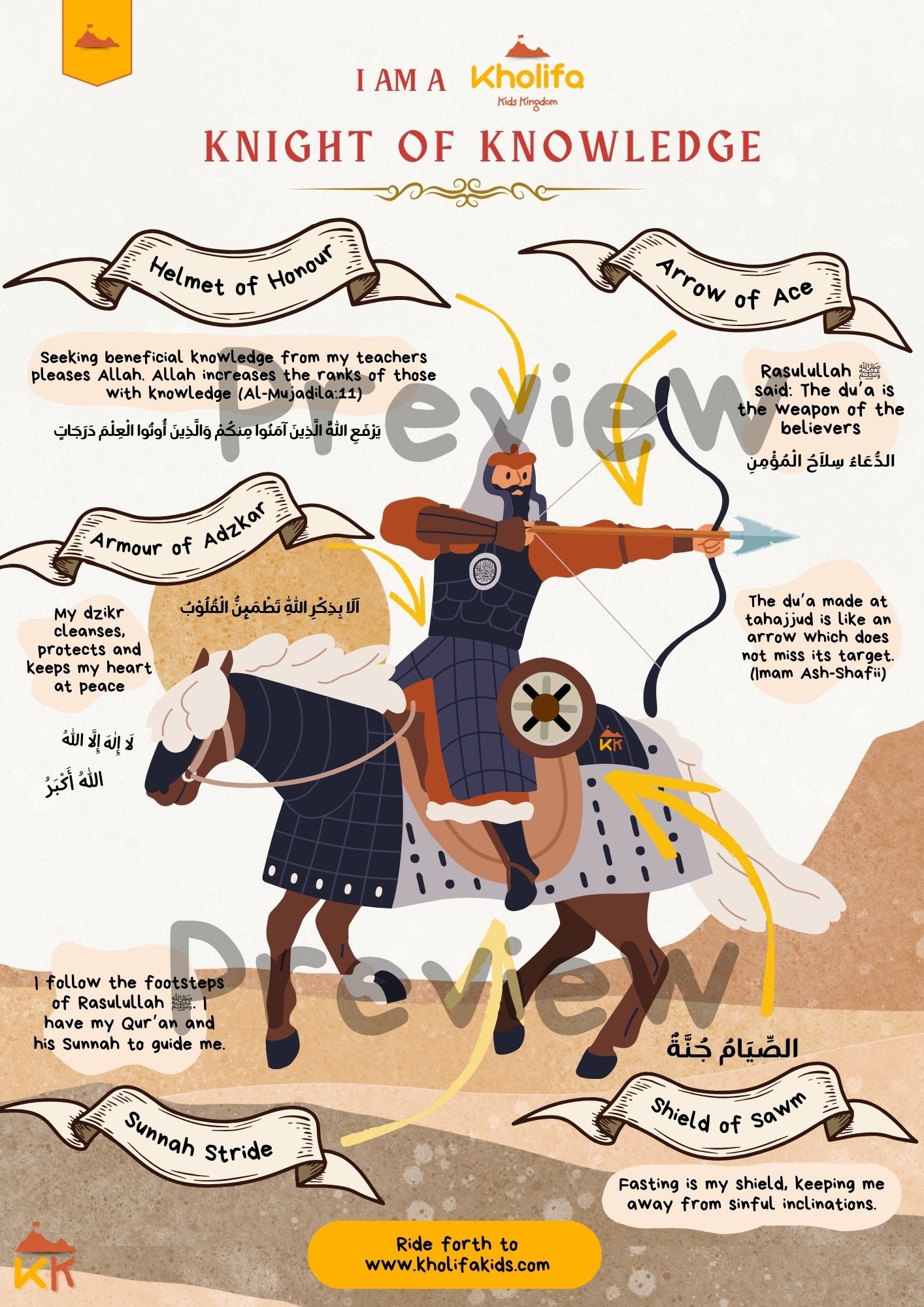 (FREE) I am a Knight of Knowledge Motivational E-Poster