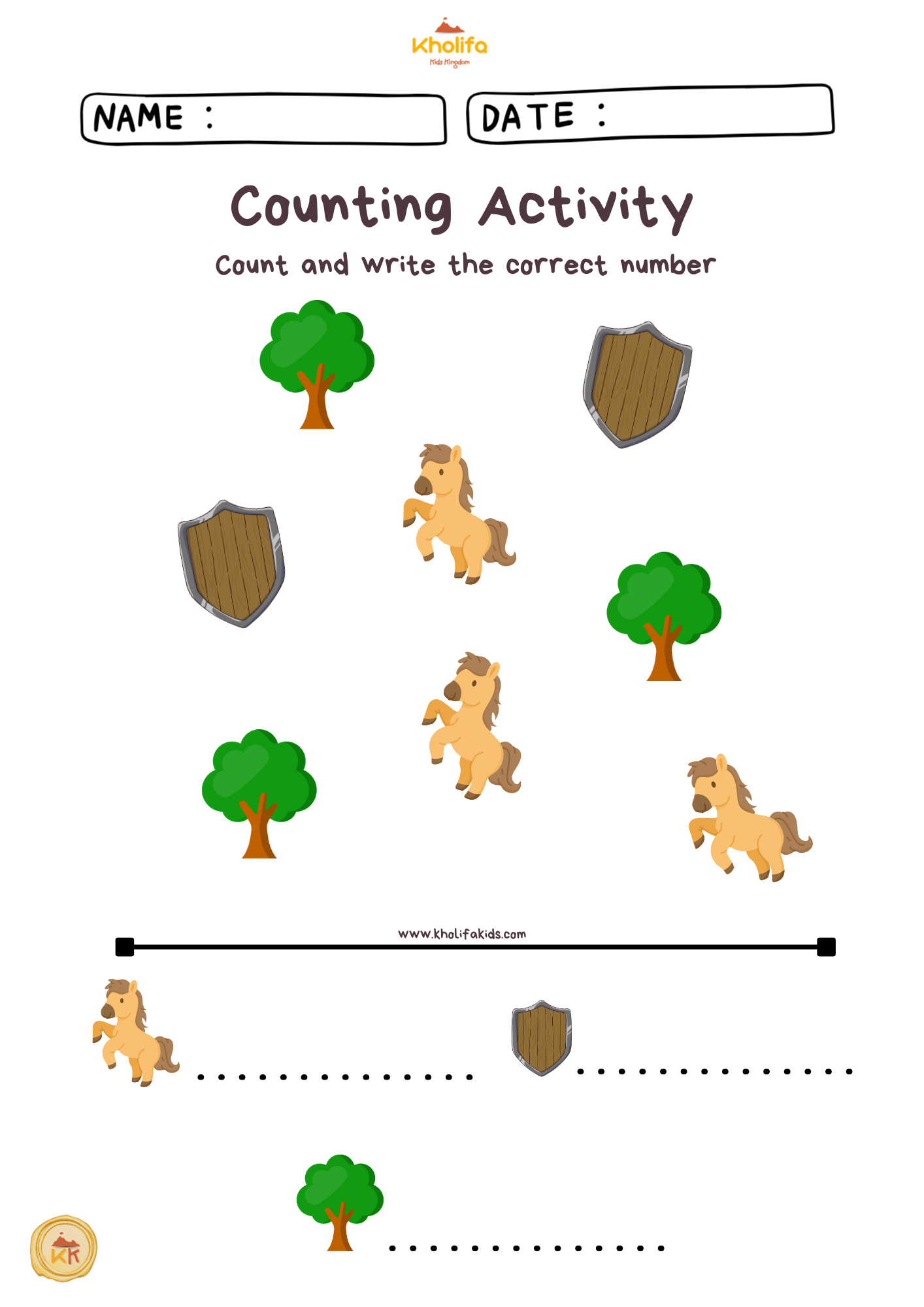 Counting Activity Printable (5 pages/set)