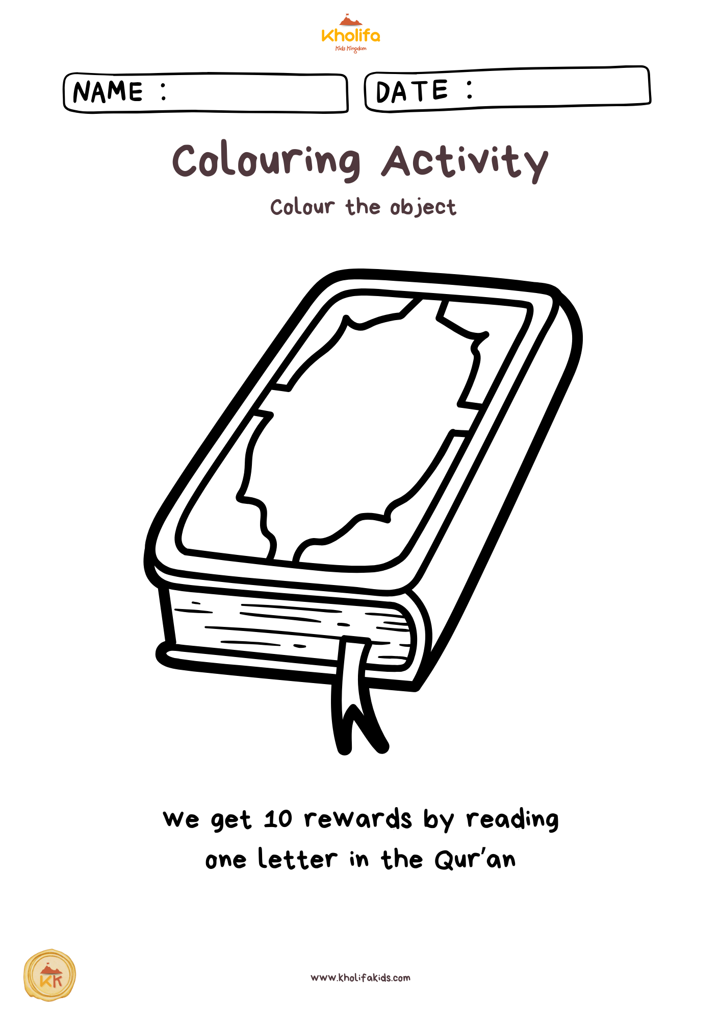 Colouring Activity Printable (7 pages)