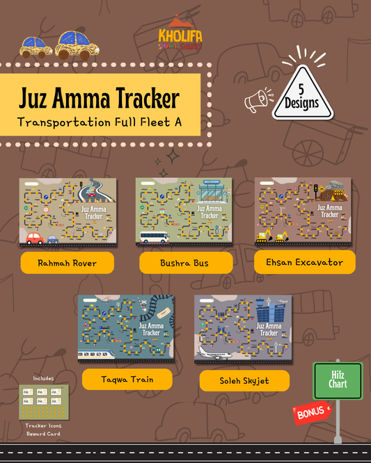 Juz Amma Tracker (Transportation Full Fleet with Bonus Features)
