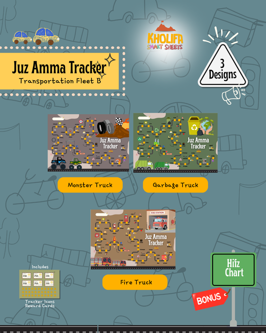 Juz Amma Tracker (Transportation Full Fleet B with Bonus Features)