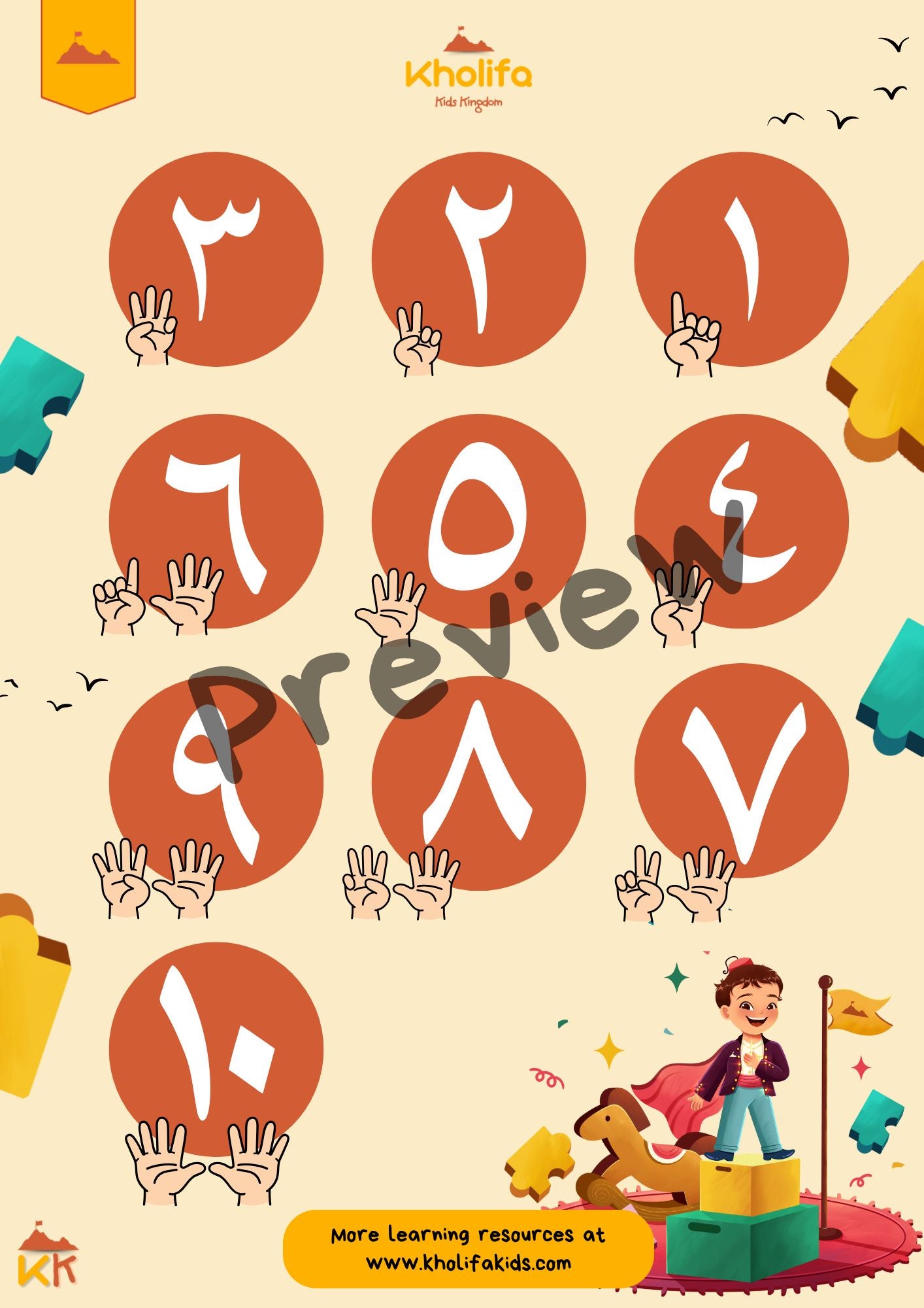 (FREE) My First Arabic Numbers E-poster